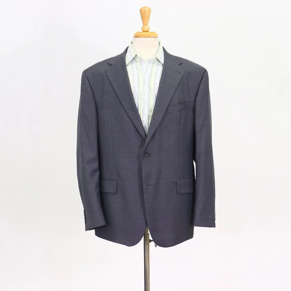 Joseph Abboud Union Made 46R Gray Blazer Sport Coat Jacket 2-Button Solid Y861